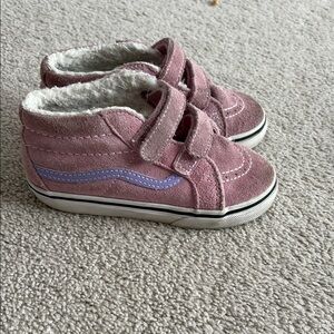 Vans Pink and Purple High-Top Sneakers with Velcro Straps